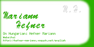 mariann hefner business card